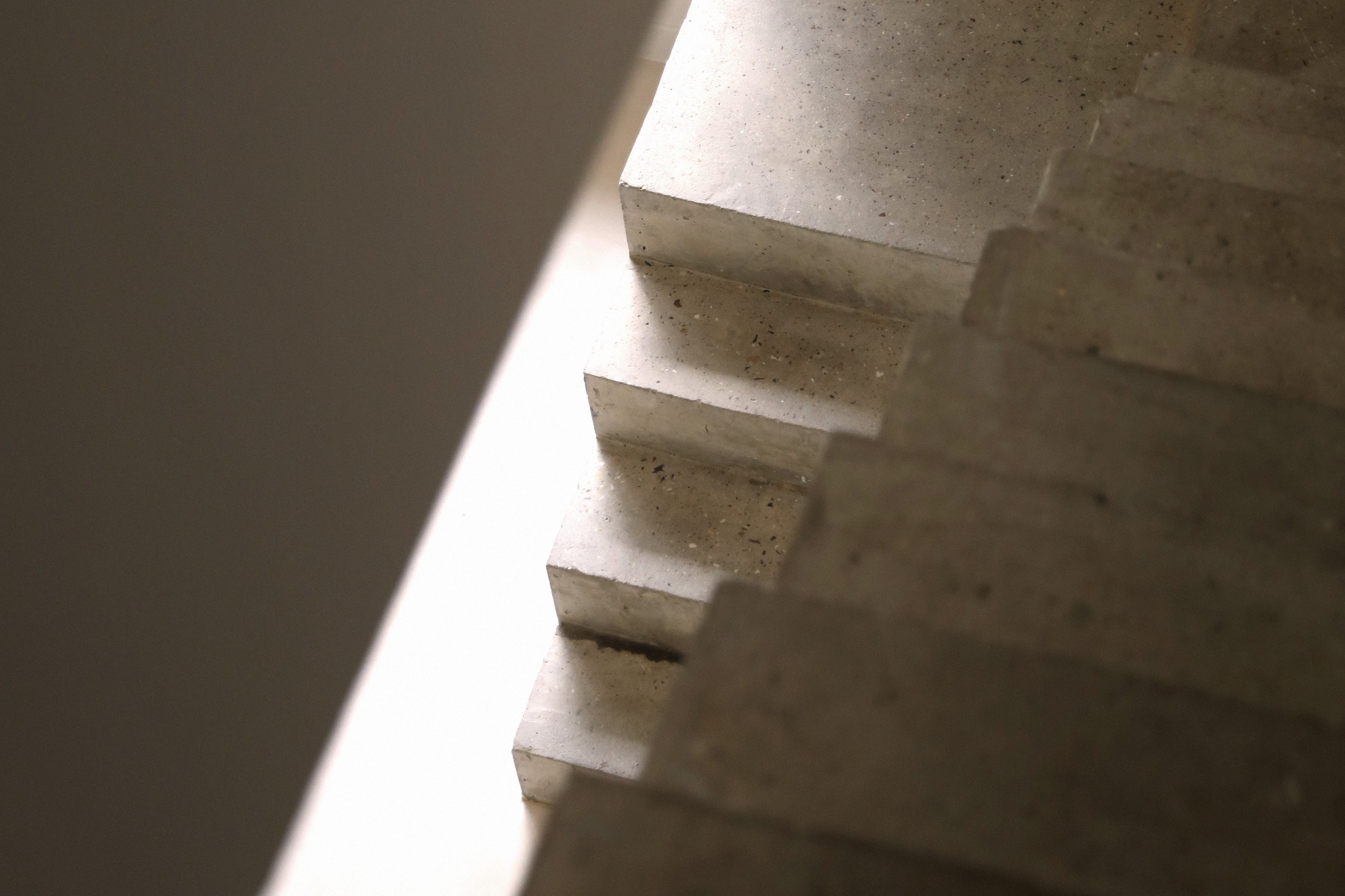 Concrete staircase with a neutral color palette