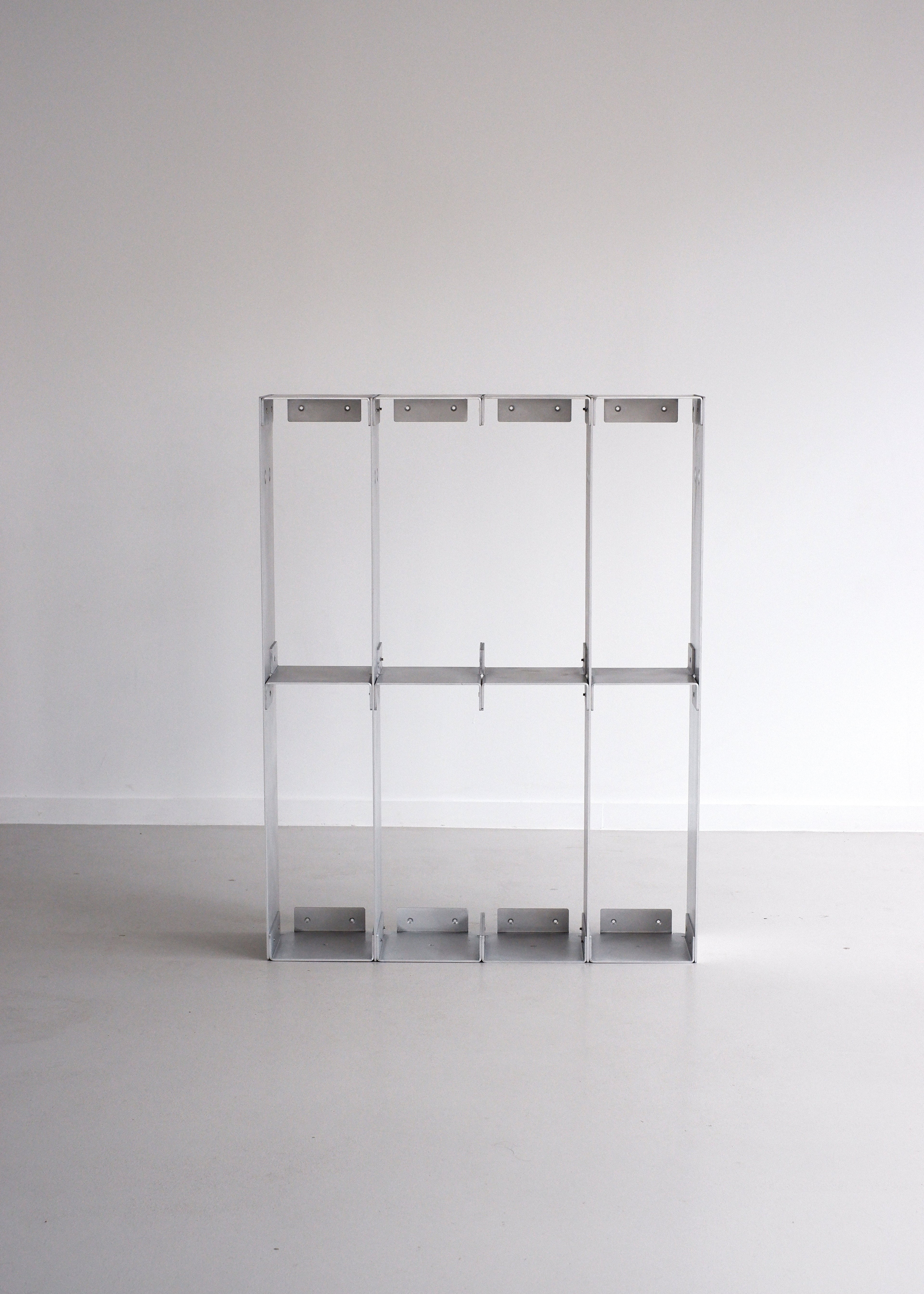 Metal rack on a white background