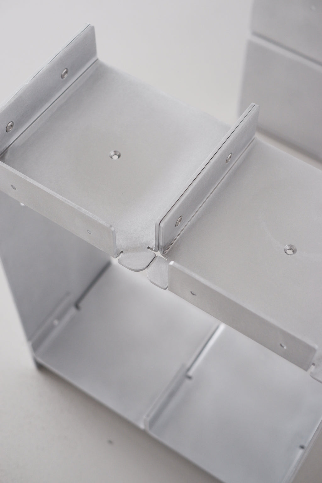 Metal table on a white background