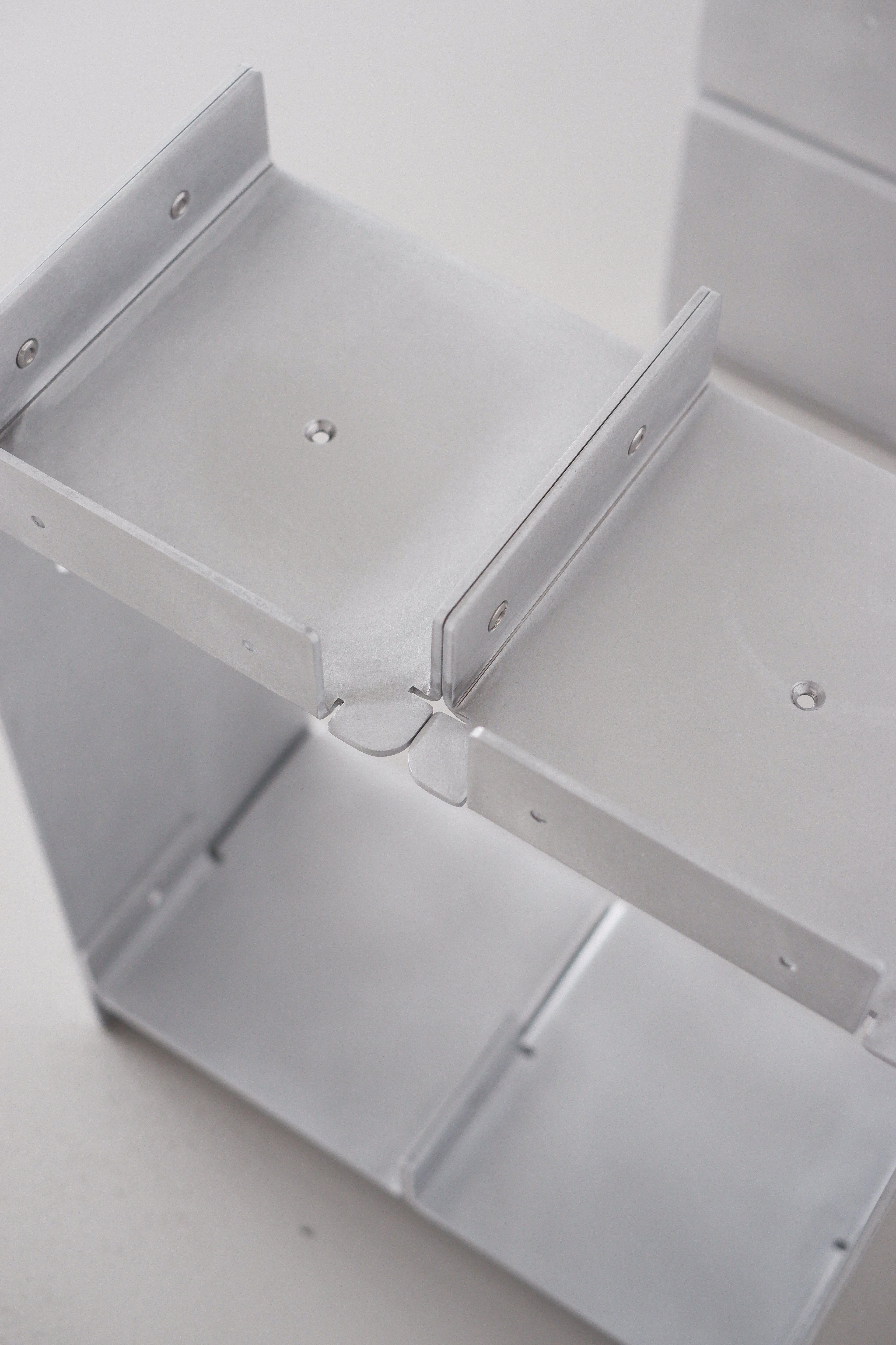 Metal table on a white background